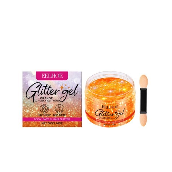 EELHOE Orange Shimmer Sequin Gel